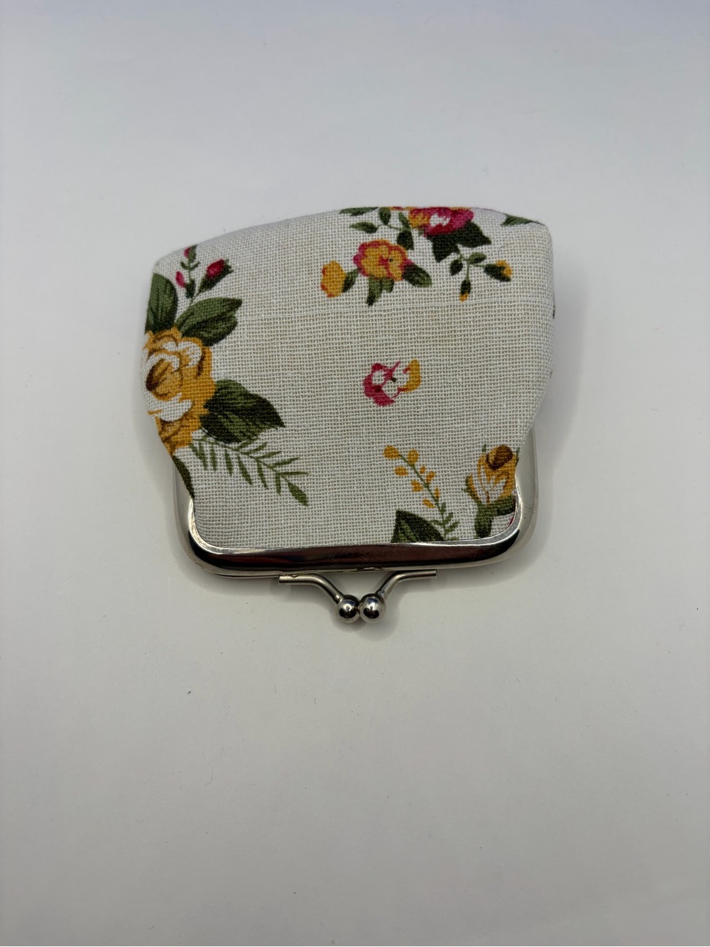 Floral Coin Purse Kiss Lock Change Pouch Small Fabric Wallet - Picture 4 of 4